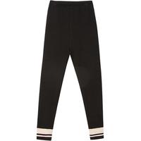 笛莎童装女童打底裤2023冬装外穿运动裤大童儿童加绒裤子 黑色 160