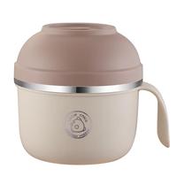 沃德百惠（WORTHBUY）304不锈钢饭盒便携大容量学式多层分隔型便当盒快餐杯 米色饭盒