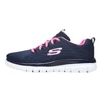 SKECHERS 斯凯奇 女士休闲运动鞋 12615/NVHP 藏蓝/粉色 37