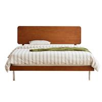 MUU实木床北欧小户型新中式极简风次卧主卧家具单人床双人床1.5米床 小居床1.5米【小户型省空间】