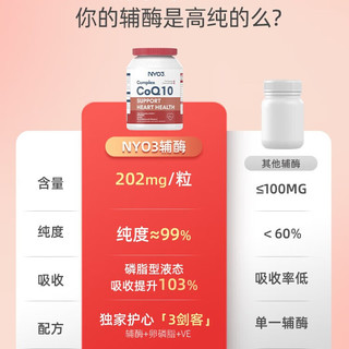 NYO3 辅酶Q10 熬夜加班护心脏血管 高纯易吸收 202mg30粒 便携体验 【养护】辅酶202mg*30粒