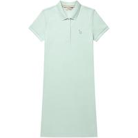 Hazzys哈吉斯净色短袖POLO裙女夏季英伦风休闲时尚针织修身连衣裙