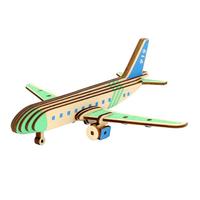 举名军事木质立体拼图3d拼装模型飞机儿童益智玩具男孩手工diy积木 客机