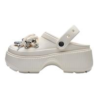 KAPPA卡帕女鞋厚底洞洞鞋女2025夏季潮流沙滩鞋增高外穿凉拖鞋子女 冬日白 35