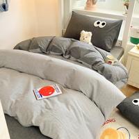 爱之语 学生全棉水洗棉毛巾绣纯棉套件床单/床笠三件套