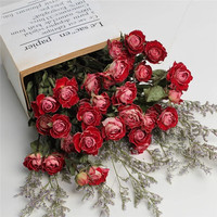 渝鼎福 干花花束玫瑰花北欧风小清新家居花束办公摆设客厅装饰干花摆件 惊艳泡泡30朵+草+叶