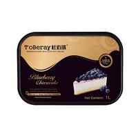 杜佰瑞（T'oberay）新西兰蓝莓芝士蛋糕味冰激凌甜品鲜奶桶装冰淇淋1L装