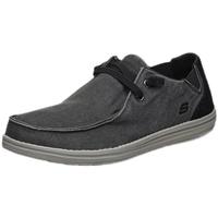 SKECHERS 斯凯奇 男士低帮帆布鞋 66387 黑色 41