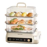 九阳 电蒸锅24L三层大容量家用电蒸锅多功能电蒸箱多层蒸汽锅全透明视窗不锈钢蒸片GZ578