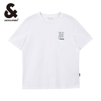 杰克琼斯男装男士短袖T恤男款打底衫夏季男纯棉刺绣多色短袖 180/100A/L 烟绿色224201319C45