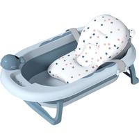 京东京造婴儿洗澡盆可折叠儿童浴盆可坐可躺洗澡桶 蓝色