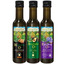 爷爷的农场 核桃油牛油果油亚麻籽油250ml*3瓶 热炒凉拌 赠婴儿宝宝辅食食谱