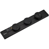 美的（Midea）明装轨道插座纤薄可移动墙壁插座壁挂式接线板多功能免打孔 【曜石黑】50cm+五孔*4