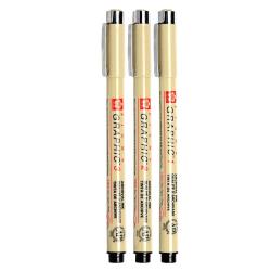 樱花 XSDK-6P 针管勾线笔 0.2mm+0.25mm+0.35mm+0.45mm+0.5mm+BR 1.0mm 黑色 6支装
