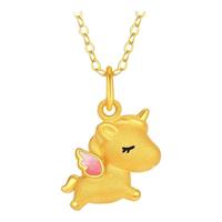 佐卡伊黄金吊坠女彩虹独角兽999足金项链女蛇年定价约1克