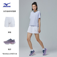 Mizuno美津浓女子春夏柔软透气休闲宽松廓形运动短裤RHYTHM系列 01/白色 L