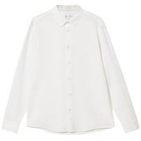 杰克·琼斯（JACK&JONES）25年男装白衬衫男士商务长袖衬衣春天丝柔软亲肤垂感舒适精致衬衫 A06雪白色 常规 L