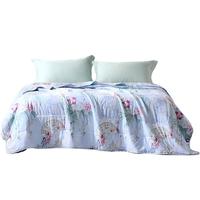 富安娜 FUANNA家纺 空调被子印花夏凉被芯七孔抑菌纤维夏季双人加大盖被 品芳【七孔抗菌款】 152*210cm