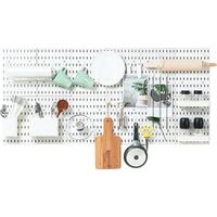 班哲尼 免打孔洞洞板墙上多功能置物架厨房浴室卧室隔板墙壁收纳储物架自由拼装创意收纳架 长方形1个装