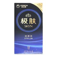 杰士邦SKYN极肤非乳胶套10只夫妻避孕套男用家用非乳胶 1盒装【肤感润10只装（光面型）】