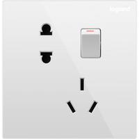 罗格朗 仕典系列 K8/15/10USL 单控五孔带开关插座 玉兰白