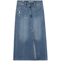 Levi's李维斯夏季冰薄荷面料女士美式复古休闲ins风蓝色半身裙