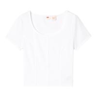 Levi's李维斯女士美式短款修身简约小个子辣妹白色上衣短袖T恤
