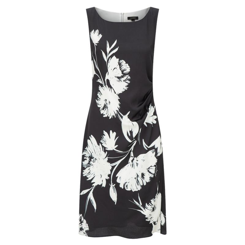 Scofield女装法式无袖印花连衣裙长裙不对称褶皱2025夏季