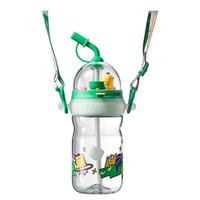 babycare 儿童水杯吸管杯大宝宝直饮杯幼儿园防摔水壶500ml上学 玩趣投篮杯 500ml 安波绿