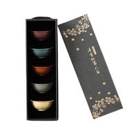 故宫文创 清香仙露 五色莲瓣杯套装 5件套