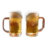 CLITON 玻璃扎啤杯把手啤酒杯 酒吧餐厅大容量410ml饮料杯果汁杯2支装