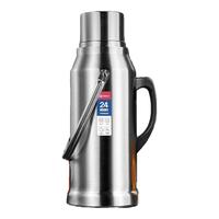 GIANXI 保温壶不锈钢热水瓶大容量玻璃内胆保温瓶 2.0L 钢色 2L