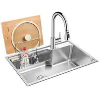 OULIN 欧琳 OLWG72450+OL-CFX001 不锈钢水槽龙头套装 720*450*214mm