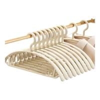 百草园无痕衣架晾衣架挂衣服防滑宽肩衣挂加粗衣撑家用挂衣架子奶白10支