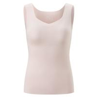 京东京造背心女无痕吊带胸垫内搭打底上衣女外穿保暖内衣肌底衣 M 粉色