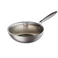 小熊（Bear）有钛无涂层不粘炒锅陶瓷炒菜锅 32cm家用平底锅电磁炉燃气灶通用 【0涂层钛陶瓷】平底 32cm