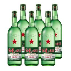 红星 北京二锅头43度绿瓶大二清香醇正清香型白酒750ml*6瓶 43度 750mL 6瓶