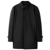 雅戈尔(YOUNGOR)风衣男中长款羽绒风衣可脱卸羽绒内胆两穿风衣 黑色 L 175/96A