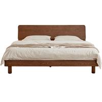 YESWOOD 源氏木语 Seattle/西雅图系列 H90B28 多功能斜靠床 胡桃色 150*200cm 低铺款