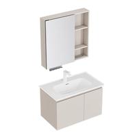 九牧（JOMOO）浴室柜 陶瓷一体盆抗菌洗脸盆柜组合淡藕色80cm A2741-14AX-5