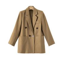 晚白【直降】百搭通勤西装外套女春季外搭时尚气质上衣 驼色 S