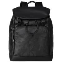 ELLE HOMME男士双肩包潮流迷彩尼龙布背包 休闲大容量14英寸电脑包06260黑色