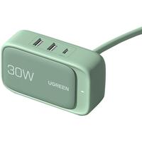 UGREEN 绿联 CD280 手机充电器排插二合一 双USB-A/Type-C/AC插座 30W 绿色