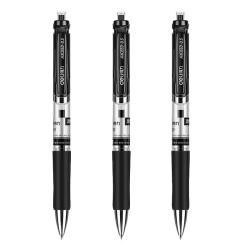 得力 33388 按动中性笔 黑色 0.5mm 3支装