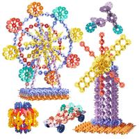 巴彼布 400片中号加厚雪花片立体拼插积木儿童玩具 400片