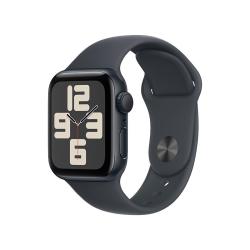 Apple Watch SE 2024款 智能手表GPS款40毫米午夜色铝金属表壳午夜色运动型表带S/M MXEX3CH/B