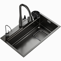 浪鲸厨房水槽大单槽304不锈钢洗碗槽纳米压纹多功能洗菜盆水槽R22