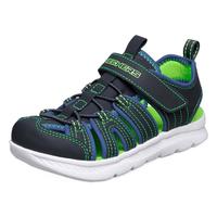 斯凯奇 C-FLEX SANDAL II 男童凉鞋 400041L/NVLM 海军蓝色/柠檬色 27.5码