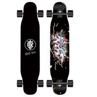 balka长板滑板专业板男女生儿童通用舞板平花刷街代步公路板车专业滑板 黑色波动 可换支架轮+断板可换
