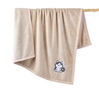 YOUM BEAR 优米熊 珊瑚绒刺绣毯 咖色 100*150cm